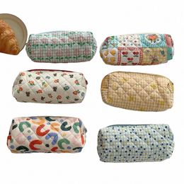 liberty Small Makeup Bag Quilt Cott Canvas Women Zipper Cosmetic Organizer Cute Make Up Pouch Portable Toiletry Pencil Case n9qM#