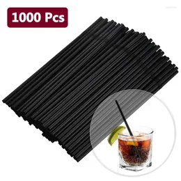 Disposable Cups Straws 1000 Pcs Black Plastic For Kitchen Dining Bar Accessories Cocktail Rietjes Beverage Pajitas Party Cannucce