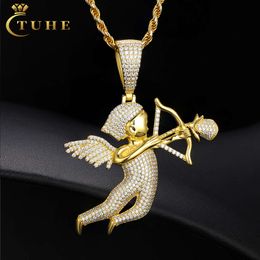 Designer hot selling Fashion Rappers Jewelry Hip Hop Mens 925 Sterling Silver VVS Moissanite Diamond Iced Out Angel Cupids Rose Arrow Pendant