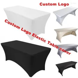 Table Cloth Custom Logo Elastic Cover For Business Exhibition 4ft 6ft 8ft Spandex Fitted Tablecloth Banquet Advertising