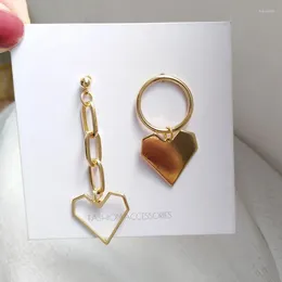 Dangle Earrings Hip Hop Rock Personalized Metal Heart Geometric Asymmetric Chain Female Jewelry Christmas Gifts