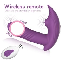 Adult Sex Toy Vibrator for Men Women Wearable G Spot Dildo Panty Clit Sucker App Remote Control 10 Sucking 3 Wiggling Modes Quiet Rose Design Purple