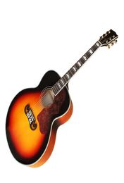 Golden Tuners 43 inch Tobacco Sunburst Acoustic Guitar with Rosewood FretboardRed PickguardCan be customized9764452