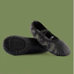 PU Leather Pointe Shoes Full Sole Dance Slippers Children Ballerina Practice Ballet Dancing Training Use 3 Colors