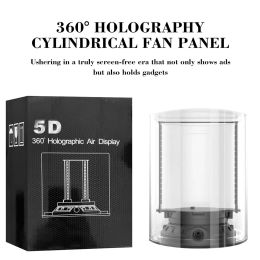 3D Hologram Projector Fan 360 Degree Viewing Angle Cylindrica Screen Advertising Display Machine LED Light Beads WIFI Control