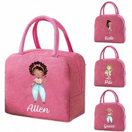 custom Name Insulated Bag Lunch Box Persalized Lunch Cooler Bag Women Food Work Bags Portable Food Picnic Insulated Lunch Bag 74uu#