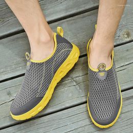 Casual Shoes 2024 Summer Men's Wading Soft-soled Mesh Sneakers Comfortable Breathable Simple Slip-on Sports Beach Wear Flat