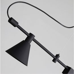 Nordic Designer Led Chandelier Black for Office Table Dining Room Kitchen Pendant Lamps Minimalist Home Decor Lighting Fixture
