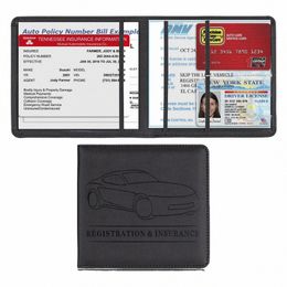 car Registrati and Insurance Holder, Car Accories Vehicle Glove Box Car Organizer, Essential Document Card Wallet R8LC#