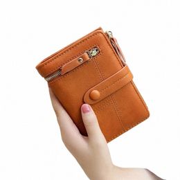 short Wallet Fi Women Folding Zipper PU Leather Female Coin Purses Ladies Hasp Clutch Credit Card Holder Mey Bag Carteras 84dJ#