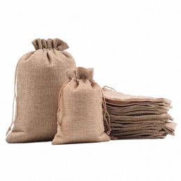 hemp bag drawstring linen bundle pocket ornaments Gift storage bag Dust-proof herb small cloth bag 58Sg#