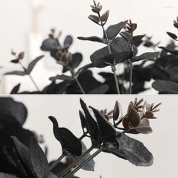 Decorative Flowers 1 Pc 47cm Artificial Flower Eucalyptus Type Black 20 Heads Home Party Spring Wedding Decoration Fake 2024