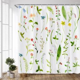 Shower Curtains Green Leaf Bath Screen Tropical Plants Print Curtain Polyester With Hooks For Bathroom Home Decor