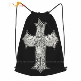 famous Stars Straps Franco Vescovi Tattoo Rise Above Drawstring Backpack Creative Sports Bag v5Gb#