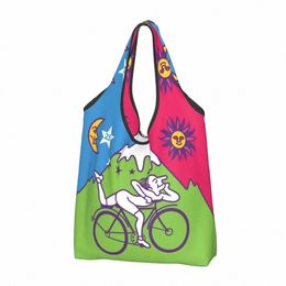 albert Hofmann LSD Bicycles Day Grocery Shop Bag Funny Shopper Shoulder Tote Bag Portable Acid Blotter Party Handbag A0kw#