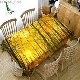 Table Cloth Seascape Sunset Landscape Tablecloth Waterproof Rectangular Coffee Table Living Room Tablecloth Wedding Decoration Mantel Y240401