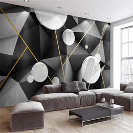 Wallpapers Wellyu Custom Wallpaper Papel De Parede Modern Minimalist Creative Solid Geometric Bubble 3D Space TV Sofa Background Wall