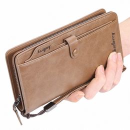 2024 Baellerry Men Lg Fi Wallets Desigh Zipper Card Holder Leather Purse Solid Coin Pocket High Quality Male Purse q3GR#