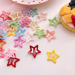 Hair Accessories 5pcs/set Korean Princess Candy Colour Star Pin Kawaii Children Snap Hooks Clips For Baby Girls Headwear Kid