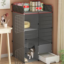 Cat Carriers Modern Iron Mesh Cages Indoor House Villa Supplie Comfortable Transparent Living Room Household