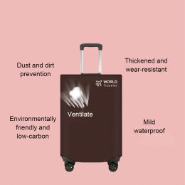 Travel Luggage Cover Solid Colour Sticker Type Waterproof Detachable Simple Style Suitcase Bag Guard Accessories