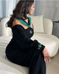 Indigo New Black Evening Dresses Beads Off Shoulder Ankle-Length Elegant Evening Gown For Women 2024 vestidos de gala Hot Sale