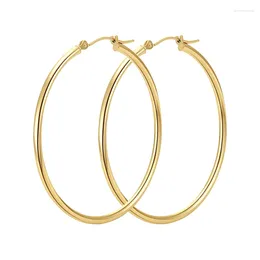 Hoop Earrings Stylish Large 18K Gold Plated Hypoallergenic Stainless Steel Lightweight Comfort Hoops For Women And Girl