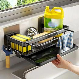 Kitchen Storage Rack Sink Drain Sponge Holder Hanging Drainer Dish Shelf Shelves Accessories Organiser