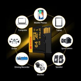 Original Kodak U3 micro sd card 32GB 64GB SDHC 128GB 256GB SDXC class 10 Flash Memory Card C10 microsd tf card with sd adapter