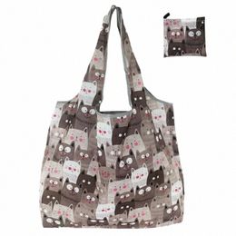 fi Printing Foldable Eco-Friendly Shop Bag Tote Folding Pouch Handbags Cvenient Large-capacity for Travel Grocery Bag b39S#