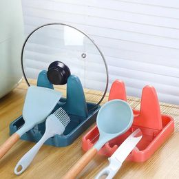 Hooks Foldable Pot Lid Rack Plastic Spoon Rest Holder Cutlery Pan Cover Shelf Cookware Tableware Storage Kitchen Organiser Accessories