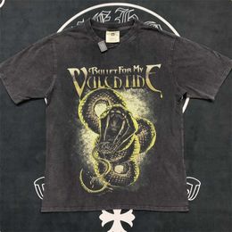 Bullet for My Valentine Quad Metal Core Band Vtg Green Snake Short Sleeved American Distressed T-shirt