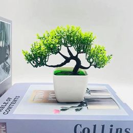 Decorative Flowers Artificial Plants Small Dragon Claw Welcome Pine Bonsai Tree Potted Plant Desk Office Home Decoration