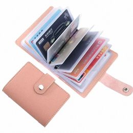 new Anti-theft ID Credit Card Holder Fi Women's 26 Cards Slim PU Leather Pocket Case Purse Wallet bag for Women Men Female T3Tc#