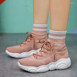 Casual Shoes 2024 Brand Women High-top Socks Fashion Breathable Male Sneakers Zapatos De Mujer