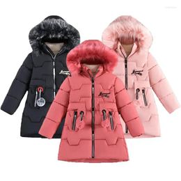 Jackets Girls Jacket 2024 Winter High Quality Long Parka Fashion Hooded Coat Kids Thicken Outerwear Children Clothes 4-13 Years