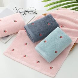 2024 Soft and Absorbent 100 Cotton Adult Bath Towel with Cute Strawberry Embroidery Ideal for Ladies Pink Bathroom Towel Soft 100% Cotton