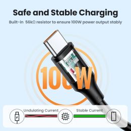 UGREEN 6A USB Type C Cable 100W/66W For Huawei Honour USB C Data Cord 27W Fast Charge For Xiaomi USB Type C Charging Super Charge