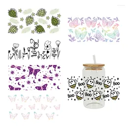 Window Stickers UV DTF Sticker Butterfly Theme For The 16oz Libbey Glasses Wraps Cup Can DIY Waterproof Easy To Use Custom Decals D6200