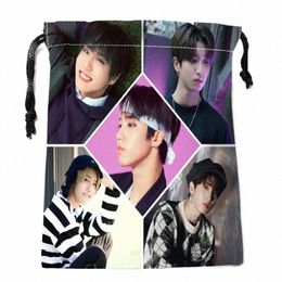 new Han Stray Kids Drawstring Bags Printed gift bags Travel Pouch Storage Clothes Handbag Makeup Bag 18x22cm Drop Ship 0622 Y68f#