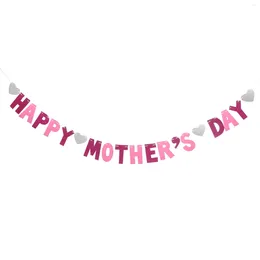 Party Decoration Mother's Day Pull Flag Hanging Bunting Ornament Favour Paper Banner Decor Gift