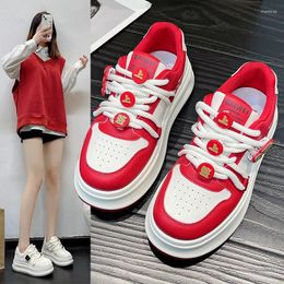 Casual Shoes 2024 Women Sneakers Fashion Student Skateboarding Trend Appliques Comfortable Thick Sole