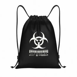 umbrellas Corporatis Video Game Cosplay Drawstring Backpack Women Men Sport Gym Sackpack Foldable Shop Bag Sack 638q#