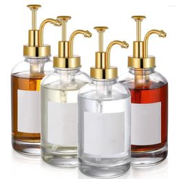 Liquid Soap Dispenser Easy To Clean Syrup Glass Coffee Pump Bottle Set With Labels For Home Restaurant 17oz Bar