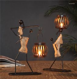 Candle Holders Home Decoration Accessories Rustic Wedding Table Centrepiece Decor Living Room Human Figurines Candlestick