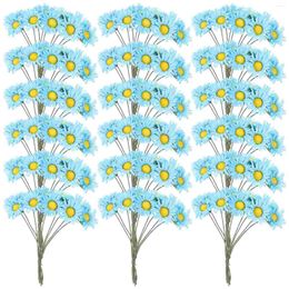 Decorative Flowers 100 Pcs Small Chrysanthemum Artificial Office Wedding Decorations Fake