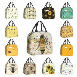 hey Bee Vintage Portrait Style Insulated Lunch Bag for Women Resuable Thermal Cooler Lunch Box Office Picnic Travel 58Pa#