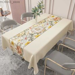 Table Cloth Nordic Geometric Flower Rectangle Tablecloth Kitchen Dining Table Decorations Waterproof Fabric Table Covers Holiday Party Decor Y240401