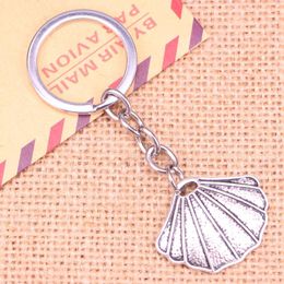 Keychains 20pcs Fashion Keychain 25 30 Mm Shell Pendants DIY Men Jewelry Car Key Chain Ring Holder Souvenir For Gift