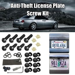 Anti Theft Licence Plate Screws Licence Plate Security Screws Kit For Fastening Frame Licence Plate Cover Security Bolts O2P4